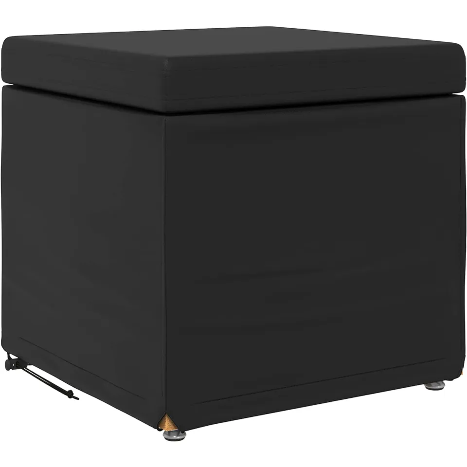 vidaXL Kruk Zwart 41 x 41 x 40 cm Nepleer en Gefabriceerd Hout