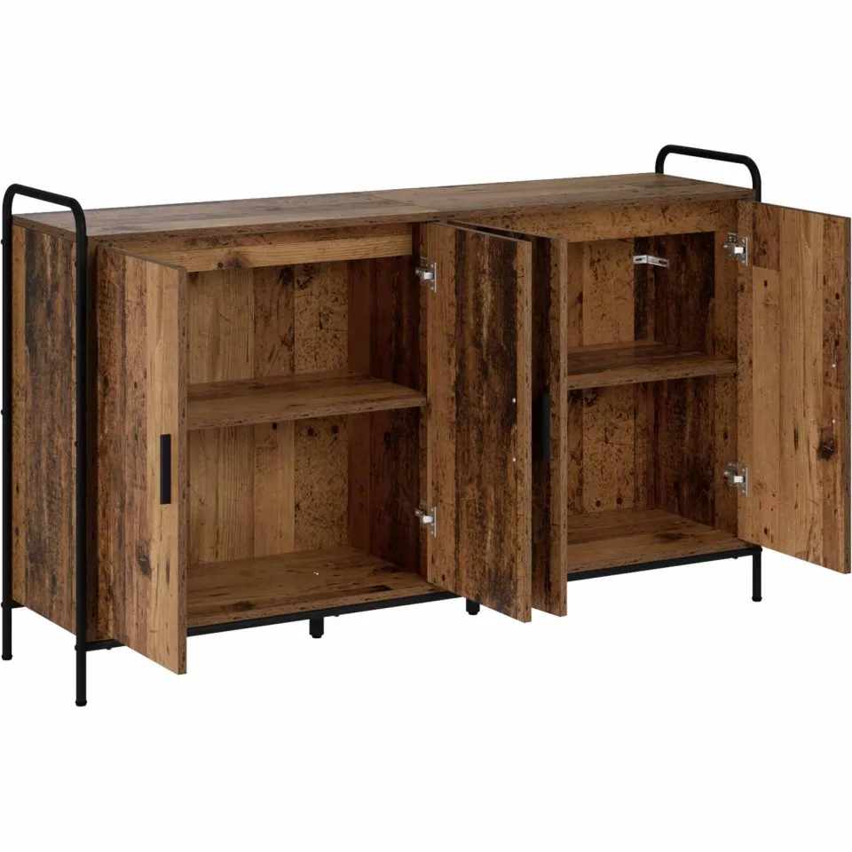 vidaXL Dressoir Oud hout 97 x 33 x 81 cm Bewerkt hout bruin