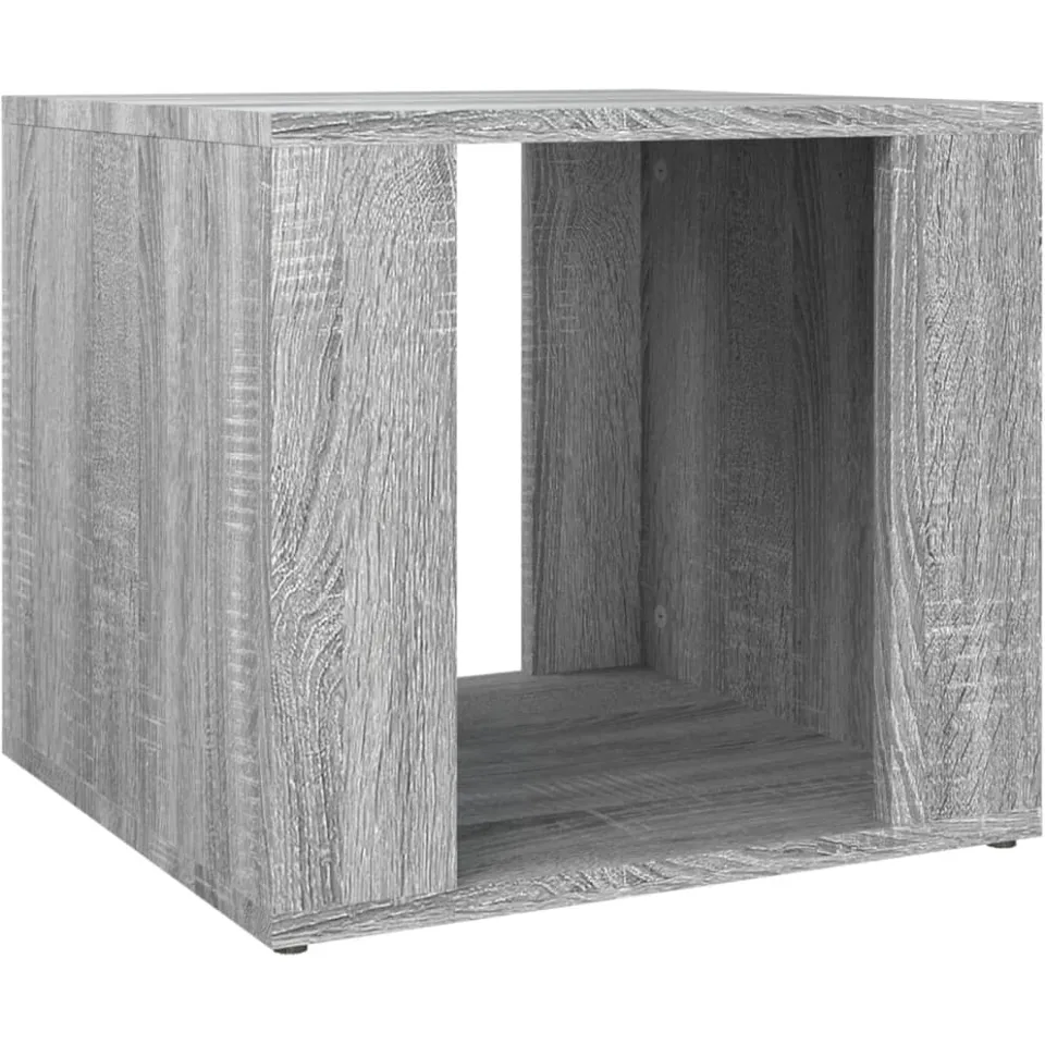 vidaXL Nachtkastje 41x40x36 cm bewerkt hout grijs sonoma eikenkleur, foto 4