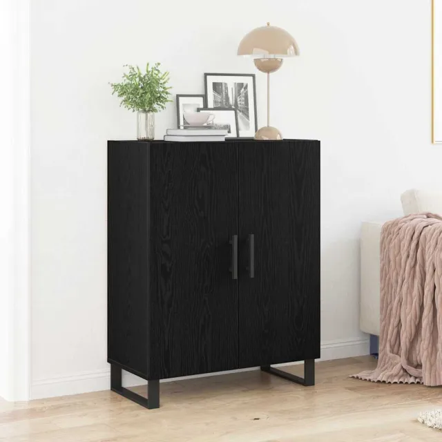 vidaXL Dressoir Zwart Eiken 69,5 x 34 x 90 cm Bewerkt hout