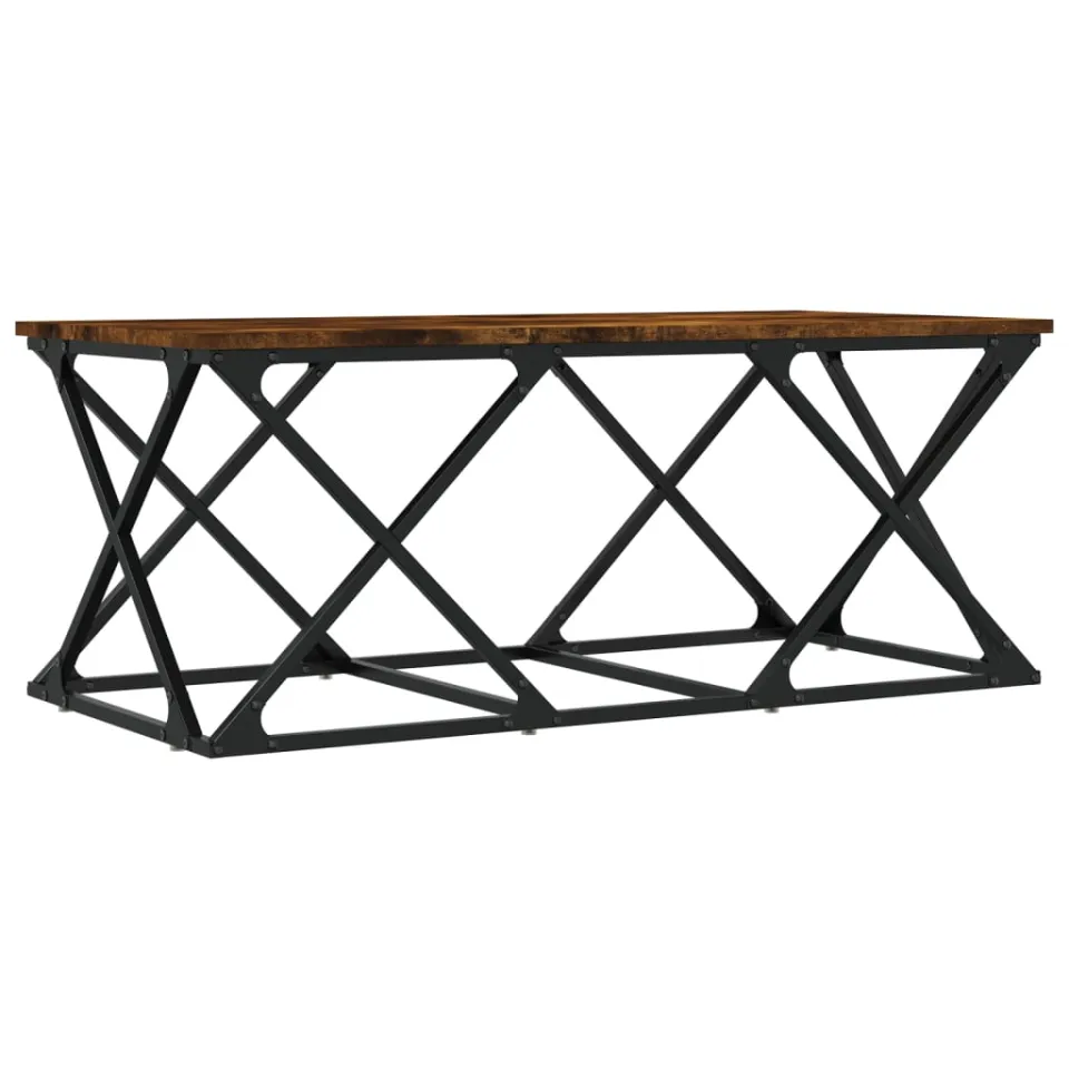 vidaXL Salontafel 100x49x40 cm bewerkt hout gerookt eikenkleurig, foto 3