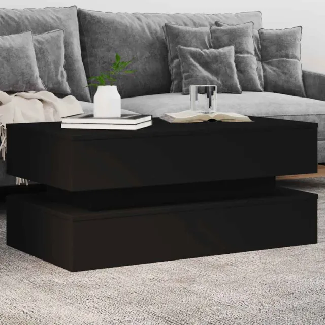 vidaXL Salontafel met LED-verlichting 90x50x40 cm zwart, foto 2