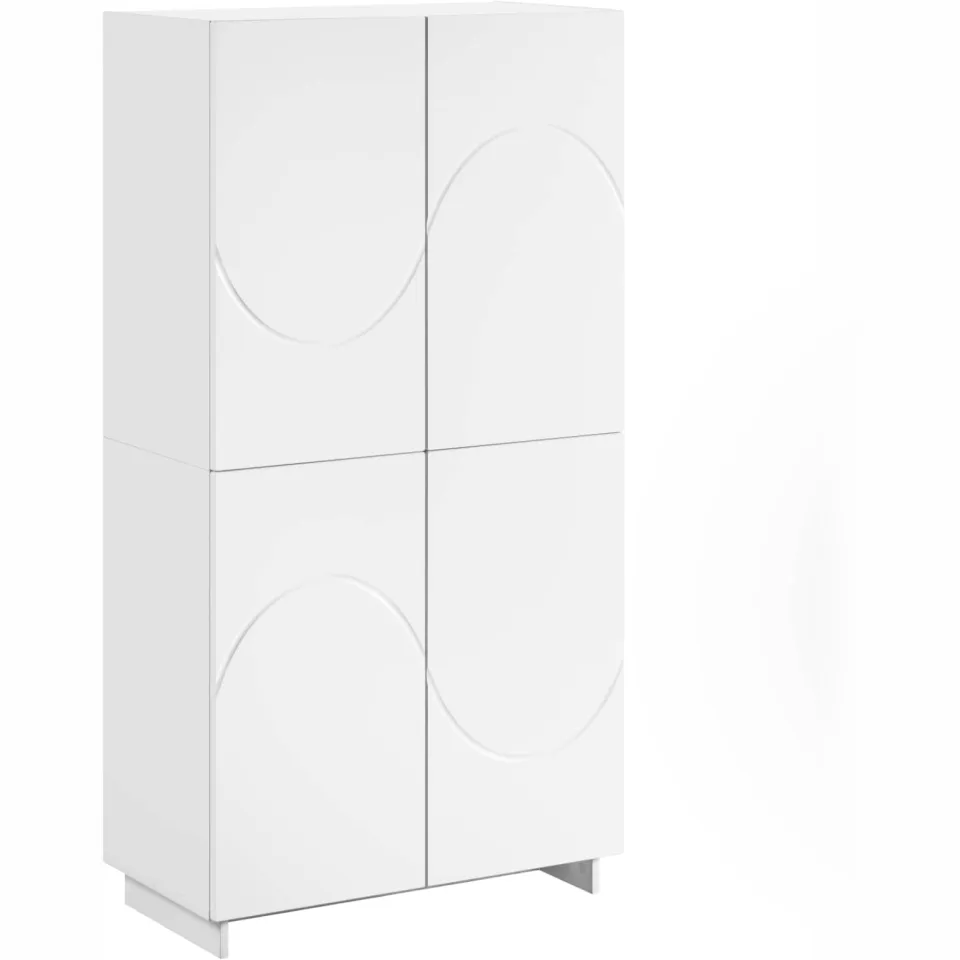 vidaXL Hoge kast Wit 79 x 41 x 151 cm Bewerkt hout, foto 3