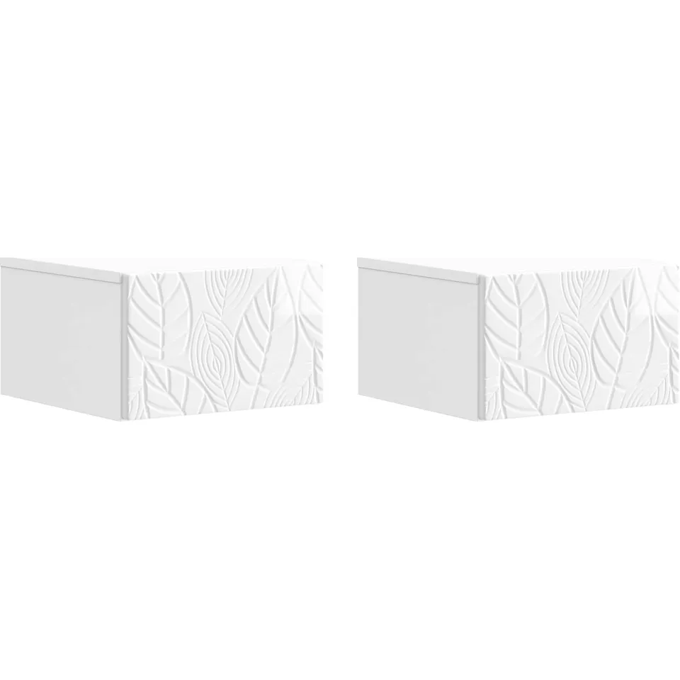 vidaXL Wandmontage Zijtafel 2 st Hoogglans Wit 34,5 x 33 x 20 cm