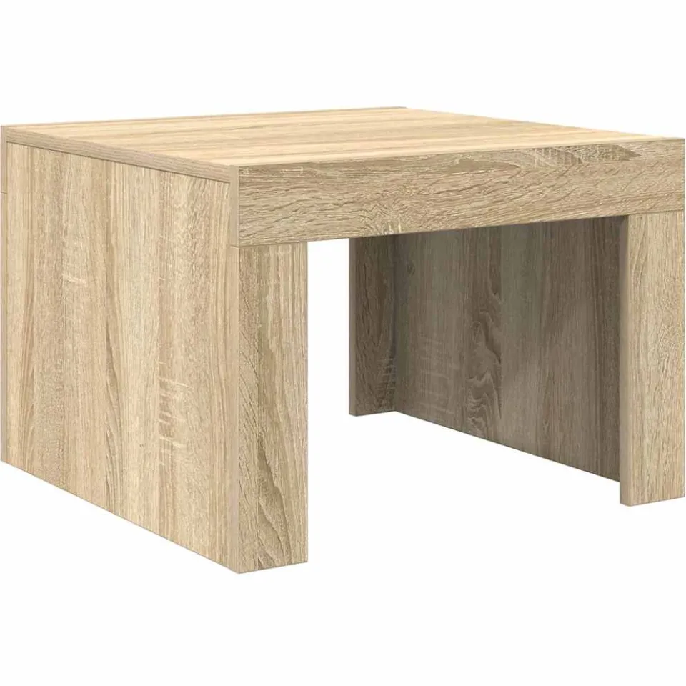 vidaXL Salontafel 50x50x35 cm bewerkt hout sonoma eikenkleurig
