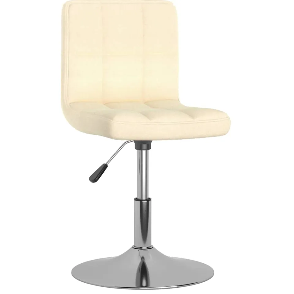 vidaXL Eetkamerstoelen 2 st draaibaar stof crèmekleurig
