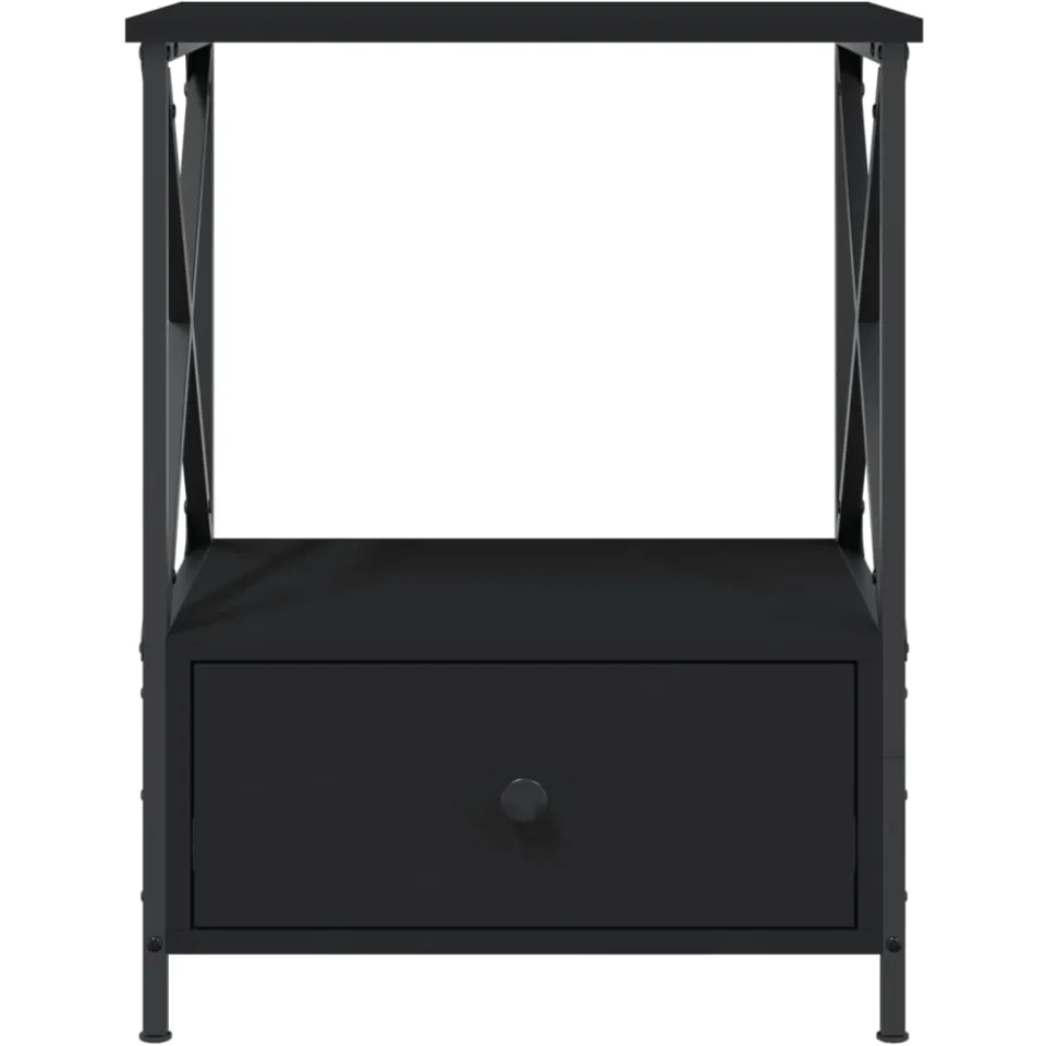 vidaXL Nachtkastjes 2 st 50x41x65 cm bewerkt hout zwart, foto 4