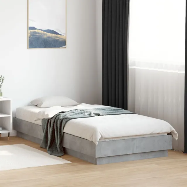 vidaXL Bedframe bewerkt hout betongrijs 90x200 cm