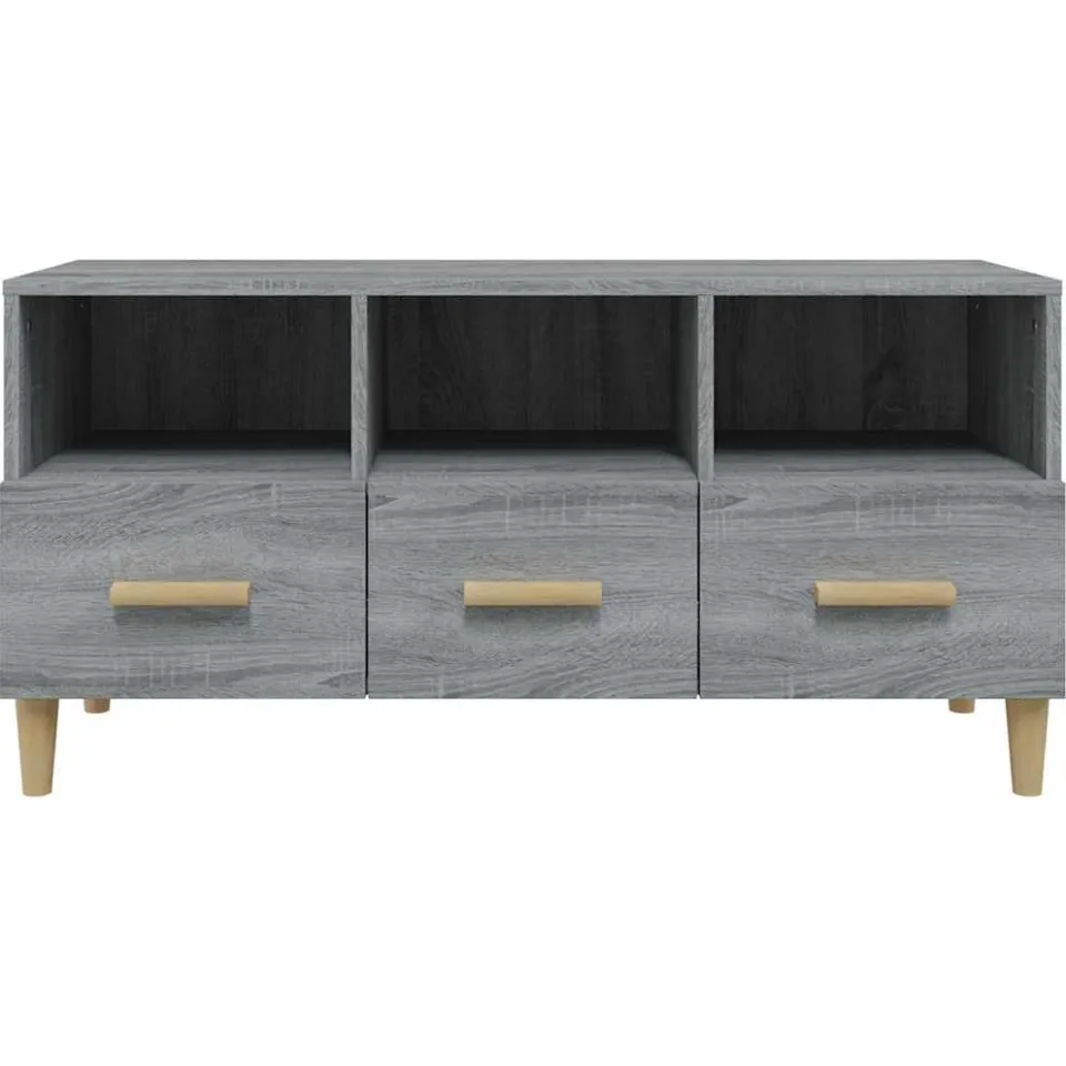 vidaXL Tv-meubel 102x36x50 cm bewerkt hout grijs sonoma eikenkleurig, foto 4