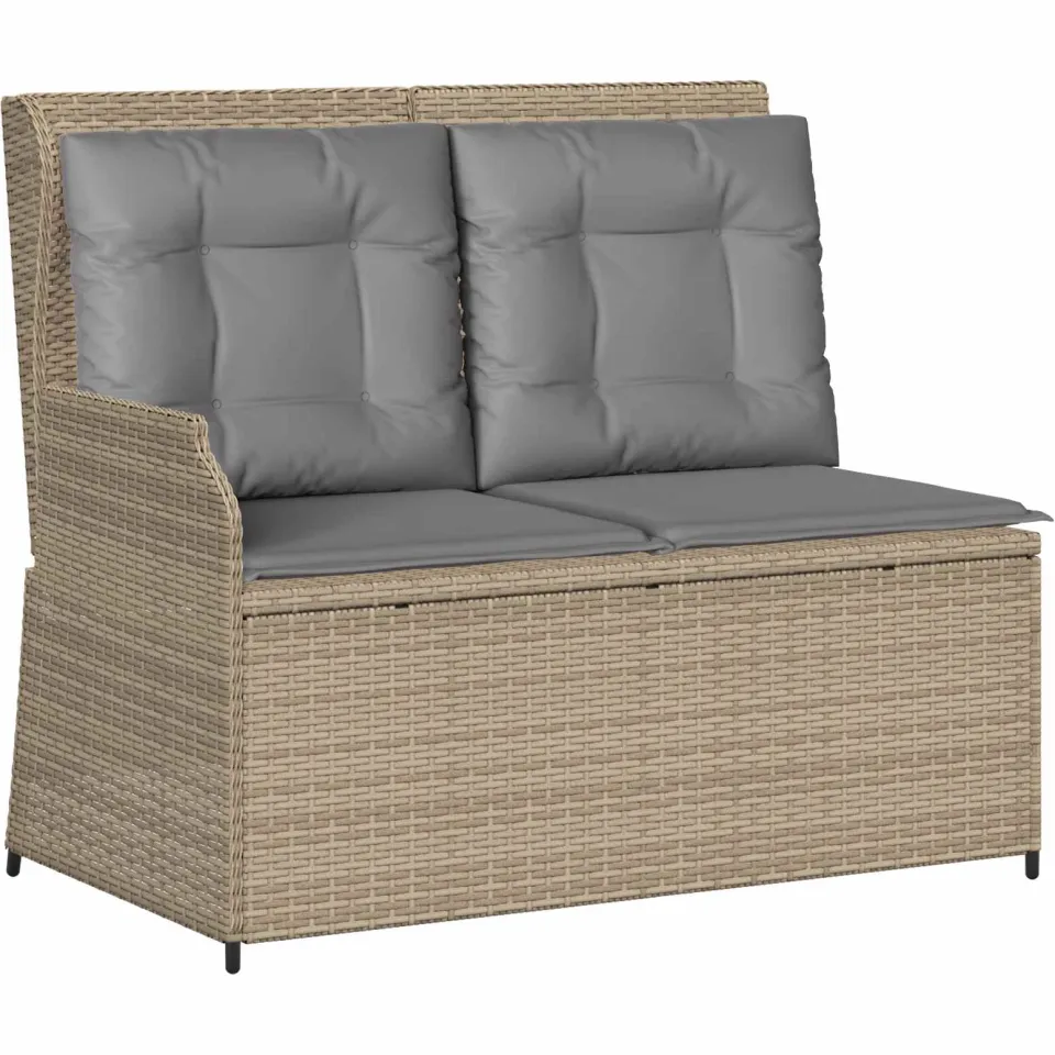 vidaXL Tuinbank Beige poly rattan