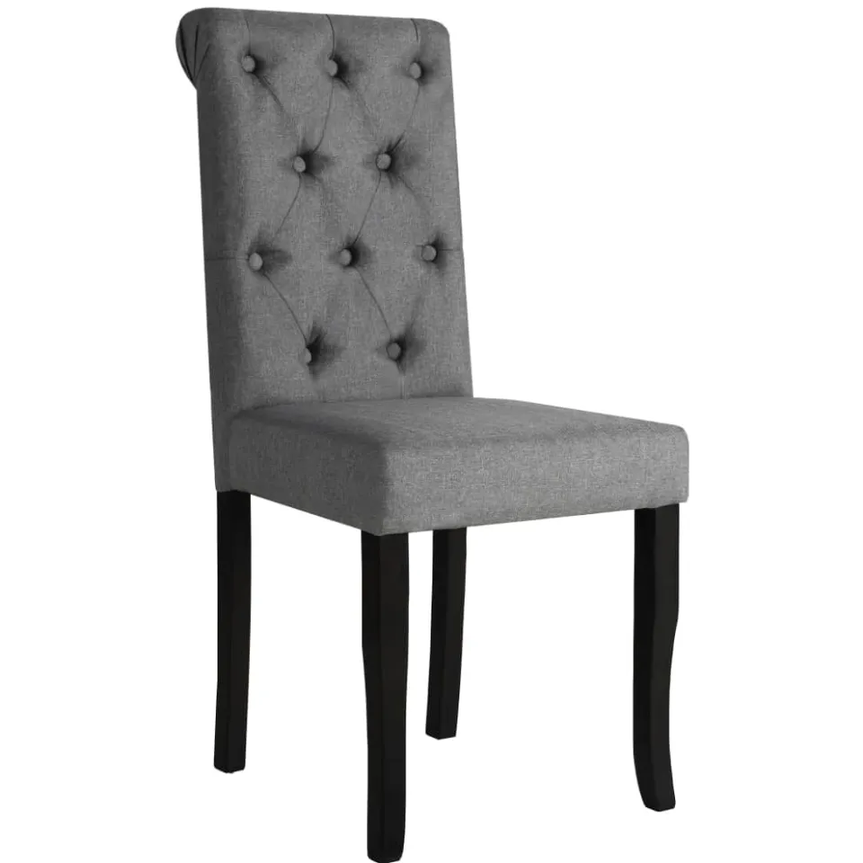 vidaXL Eetkamerstoelen 4 st stof donkergrijs grijs, foto 2