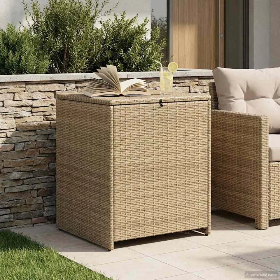 vidaXL Kussenbox 55 x 55 x 69 cm staal beige, foto 3