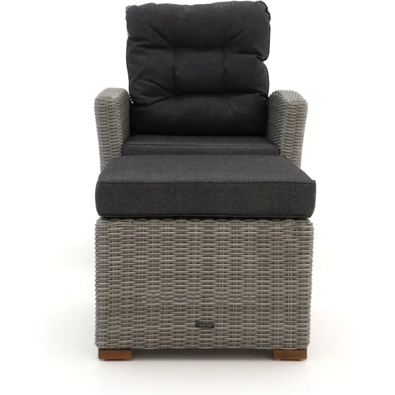 Intenso Furniture Intenso Mazzano lounge tuinstoel verstelbaar met voetenbank grijs, foto 4