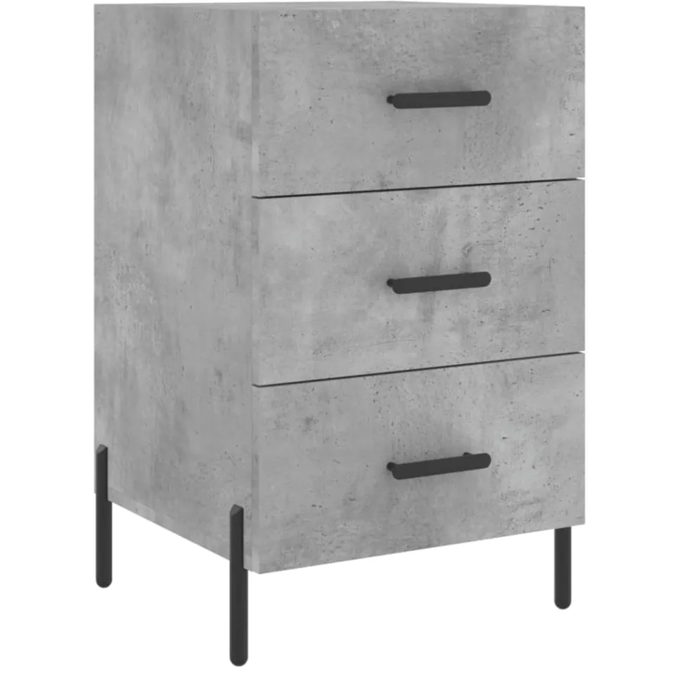 vidaXL Nachtkastje 40x40x66 cm bewerkt hout betongrijs grijs, foto 3