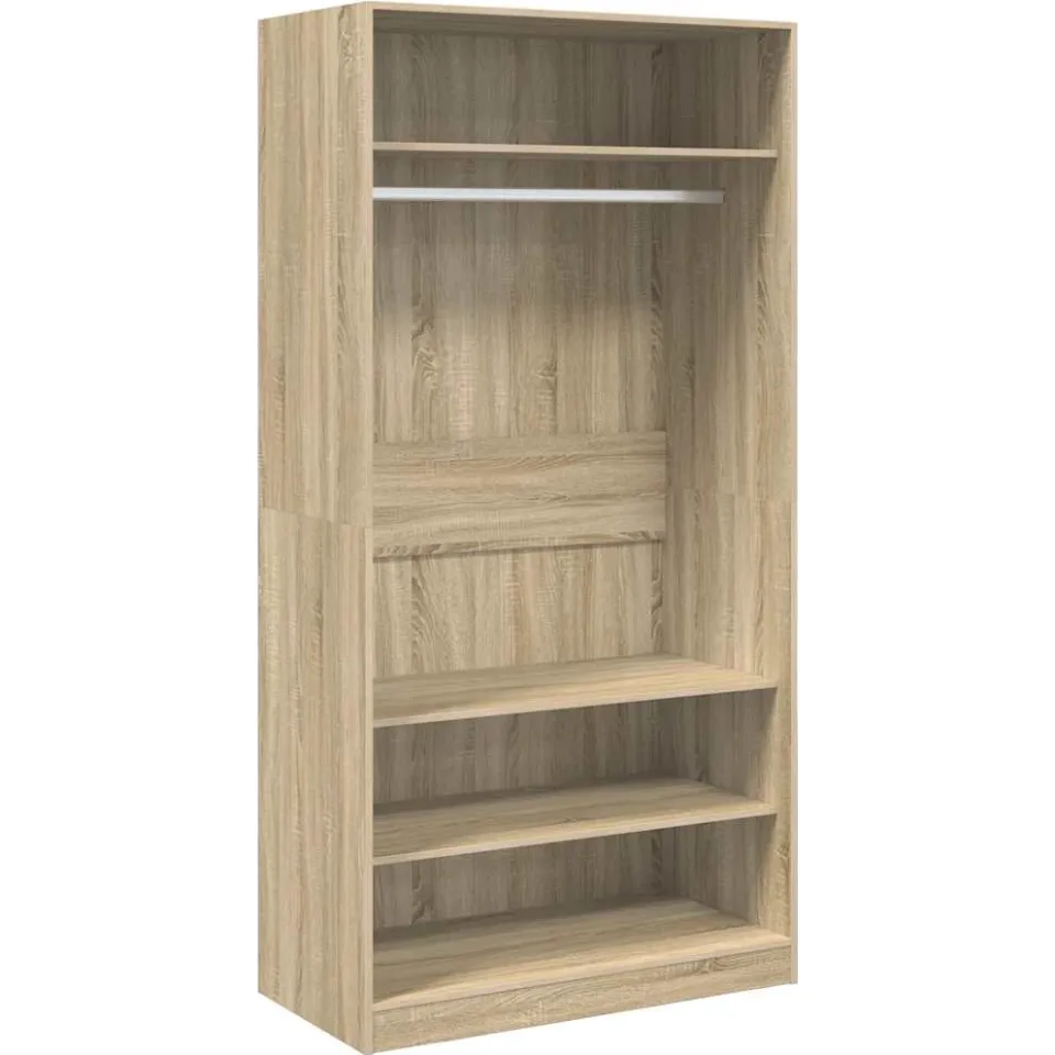 vidaXL Kledingkast 100x50x200 cm bewerkt hout sonoma eikenkleurig, foto 3