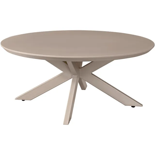 DÉJA Living Salontafel Gimo - Taupe - Ø80 cm - HPL - Metaal - Minimalistisch - Spinpoot