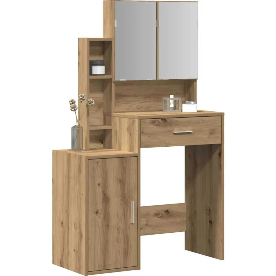 vidaXL Plafondtafel Artisan Eiken 80 x 35 x 132 cm Bewerkt hout Bruin