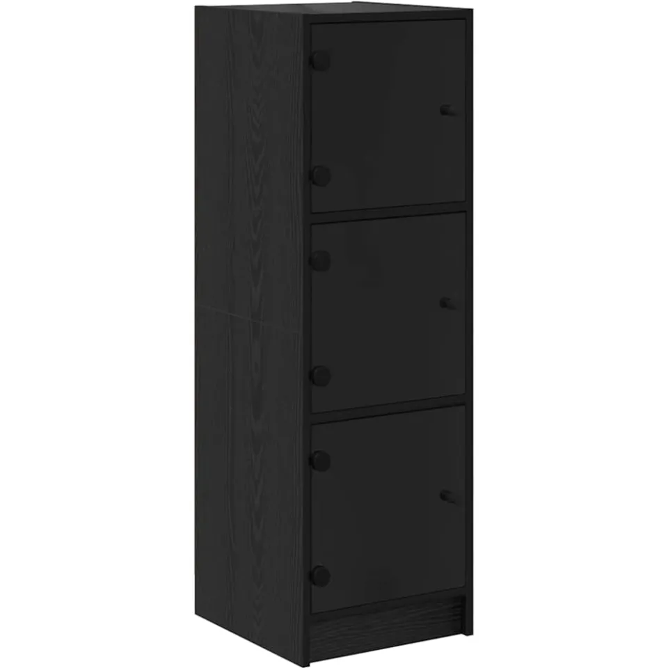 vidaXL Highboard Zwart Eiken 35 x 37 x 109 cm Bewerkt hout, foto 3