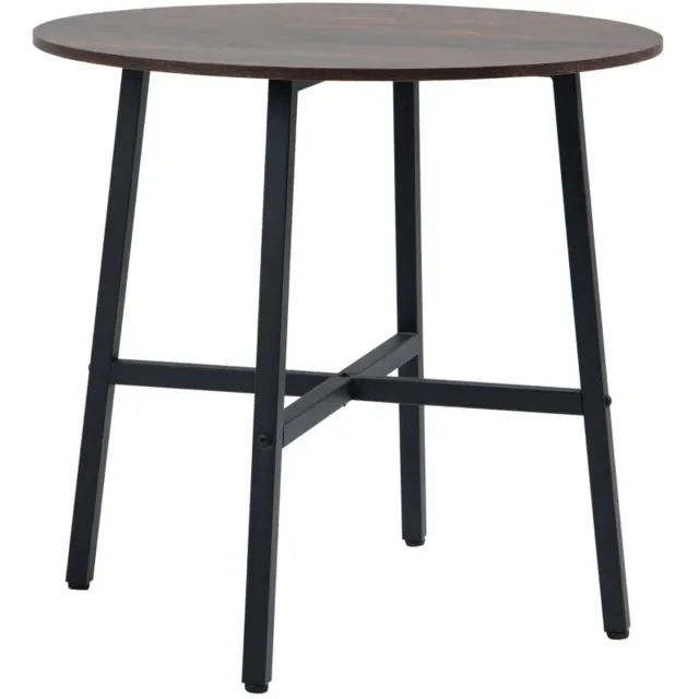 ZYLARO Eettafel - Keukentafel - Grote Tafel - Industrieel Ontwerp - Rustiek Ontwerp - Ø80 x 76 cm - Bruin rustiek bruin, zwart
