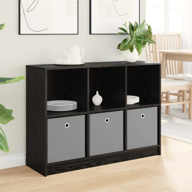 vidaXL Dressoir Zwart Eiken 102 x 32 x 73,5 cm, foto 2