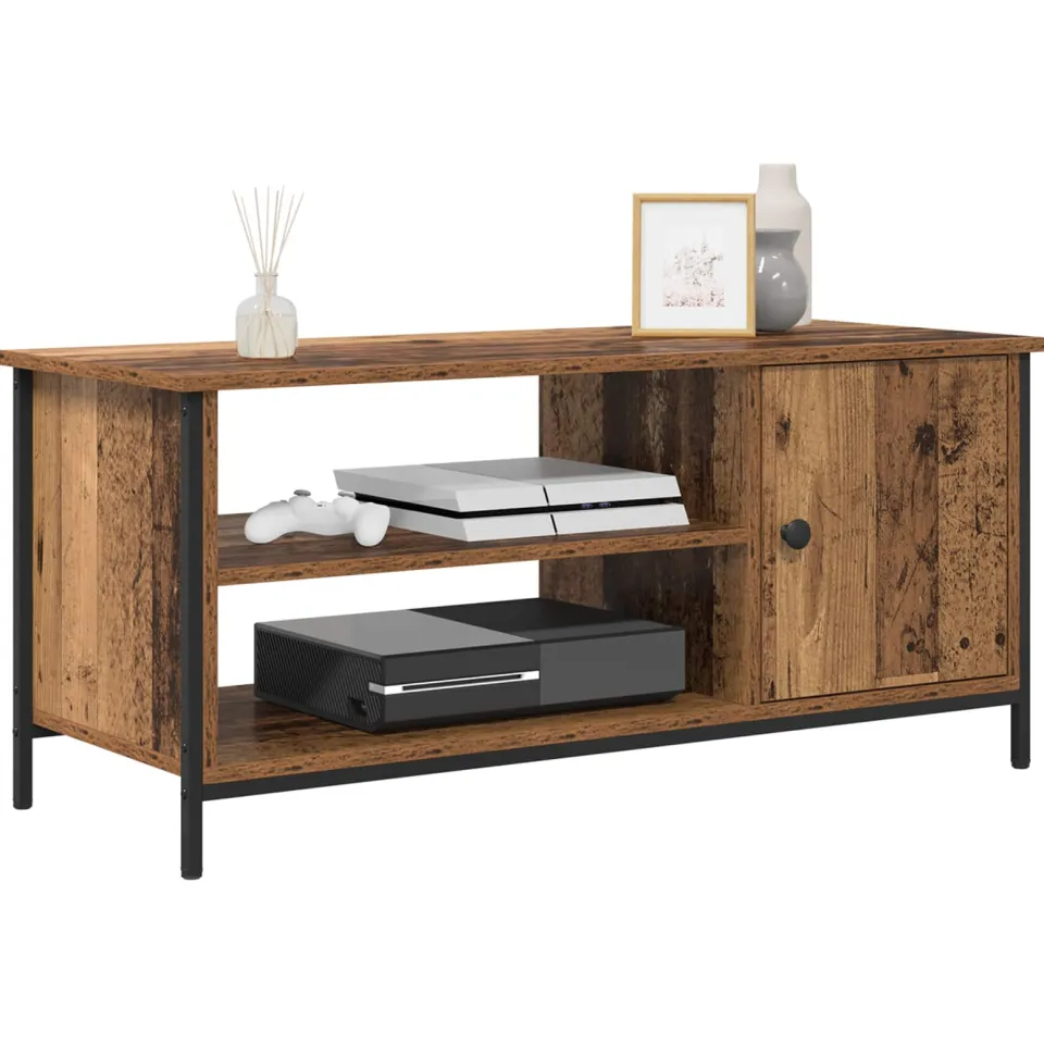 vidaXL TV-kast 100 x 40 x 45 cm Oud Hout Bewerkt hout Bruin