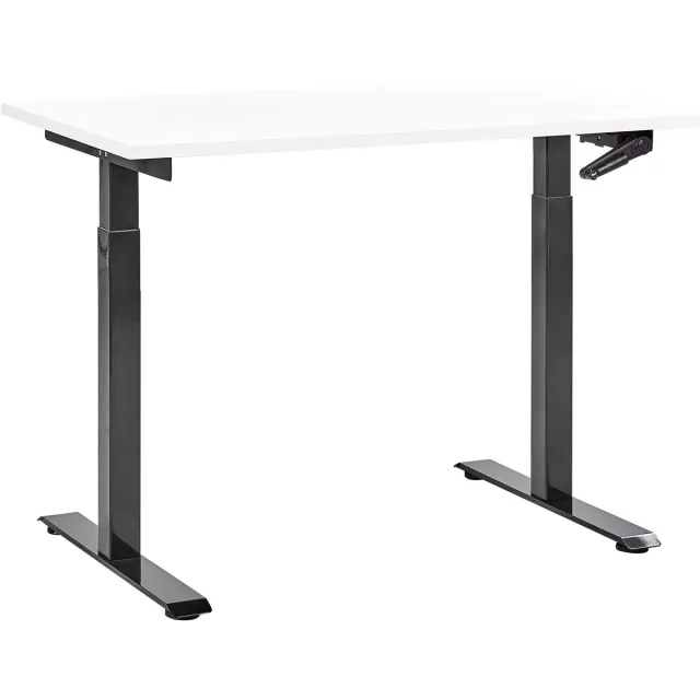 Beliani DESTINES - Verstelbaar bureau - Wit/Zwart - 120 x 72 cm - Spaanplaat