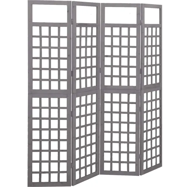 vidaXL Kamerscherm/trellis met 4 panelen161x180 cm vurenhout grijs