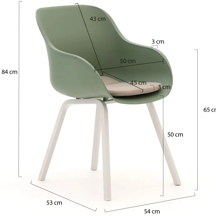 Hartman tuinmeubelen Hartman Le Soleil Element/Sora ø127cm dining tuinset 5-delig wit, foto 3