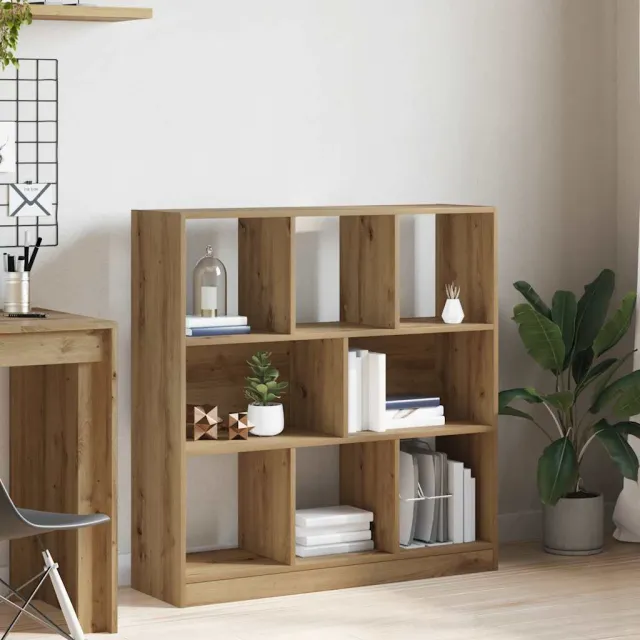 vidaXL Boekenkast 97,5x29,5x100 cm bewerkt hout artisanaal eikenkleur, foto 2