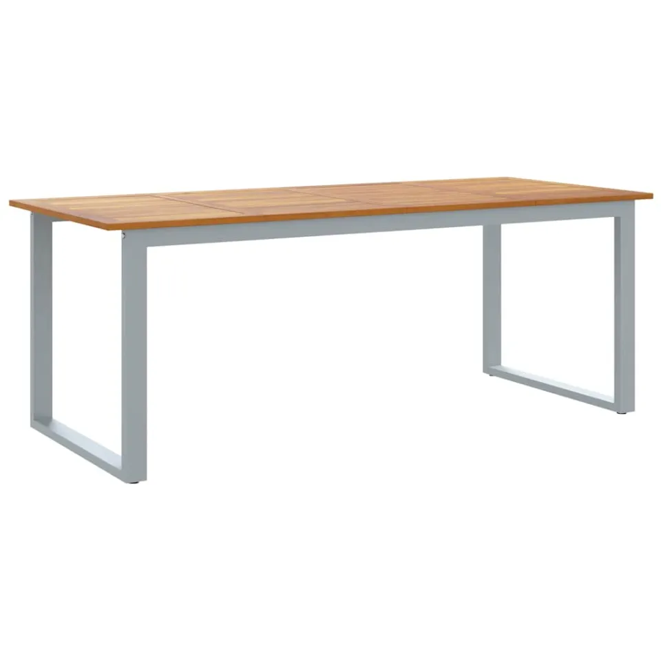 vidaXL Tuinstafel Grijs 200 x 90 x 75 cm Massief Acaciahout, foto 3