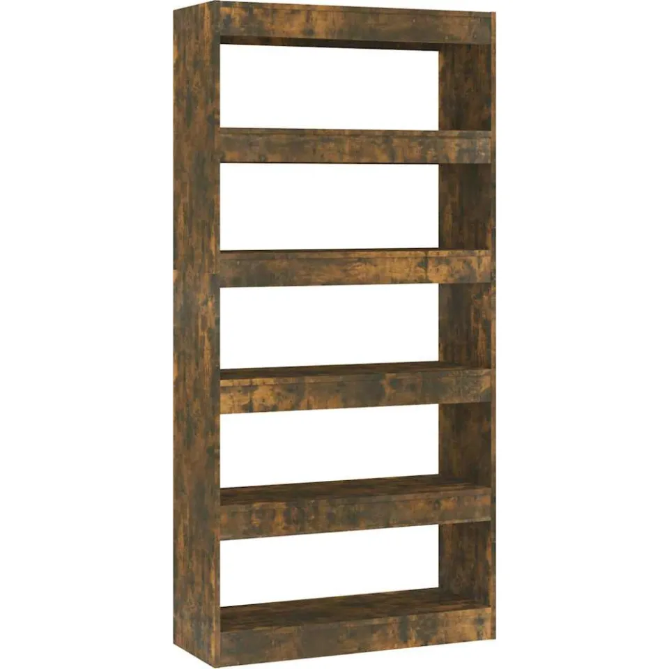 vidaXL Boekenkast/kamerscherm 80x30x166 cm spaanplaat gerookt eiken Bruin