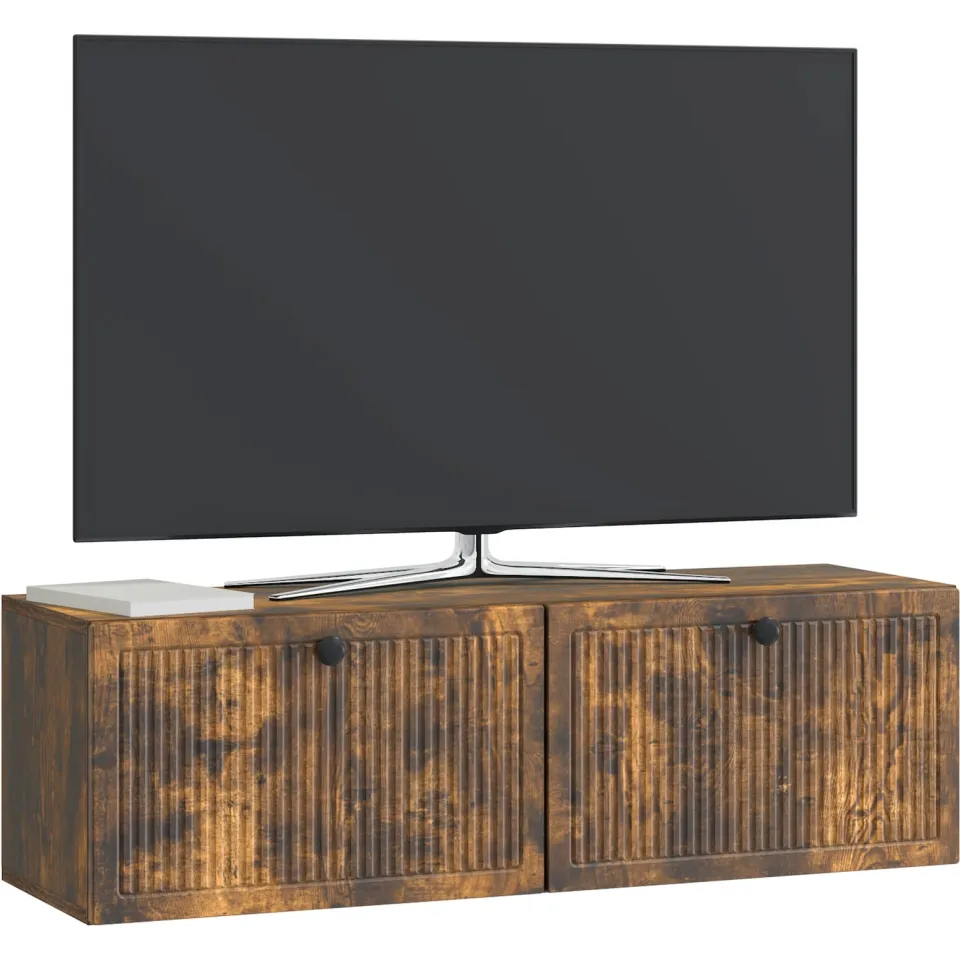 vidaXL Wandbeugel TV-kast Gerookt eiken 98 x 31 x 30 cm Bewerkt hout Bruin