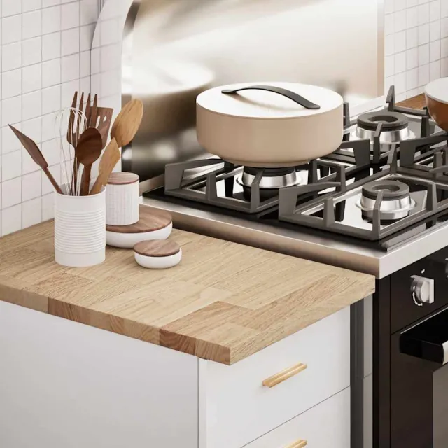 vidaXL Keuken werkblad rechthoekig 40x63,5x2,7 cm massief eikenhout Bruin