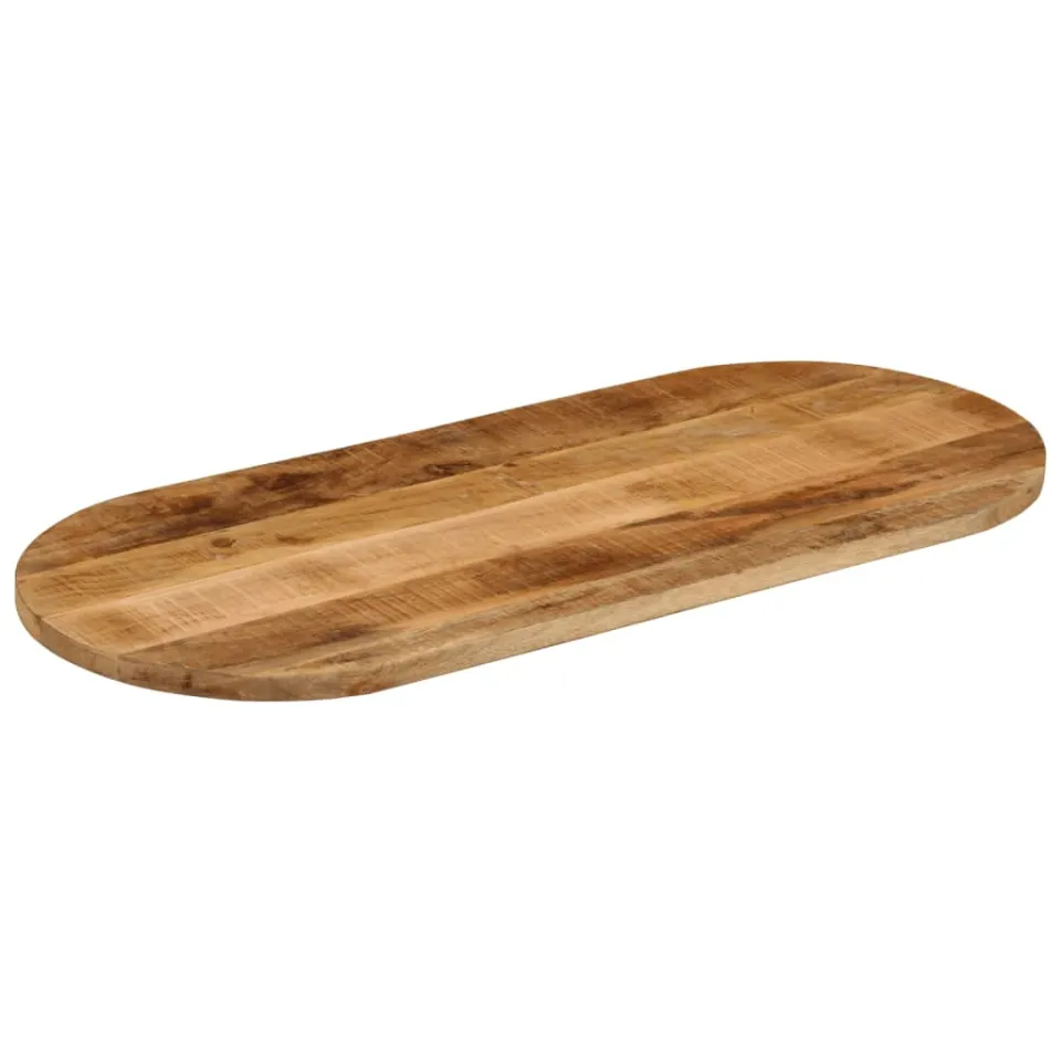 vidaXL Tafelblad ovaal 90x40x3,8 cm massief ruw mangohout bruin, foto 2
