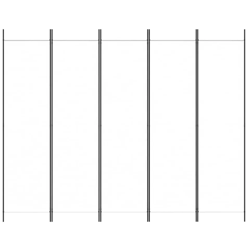 vidaXL Kamerscherm met 5 panelen 250x200 cm stof wit