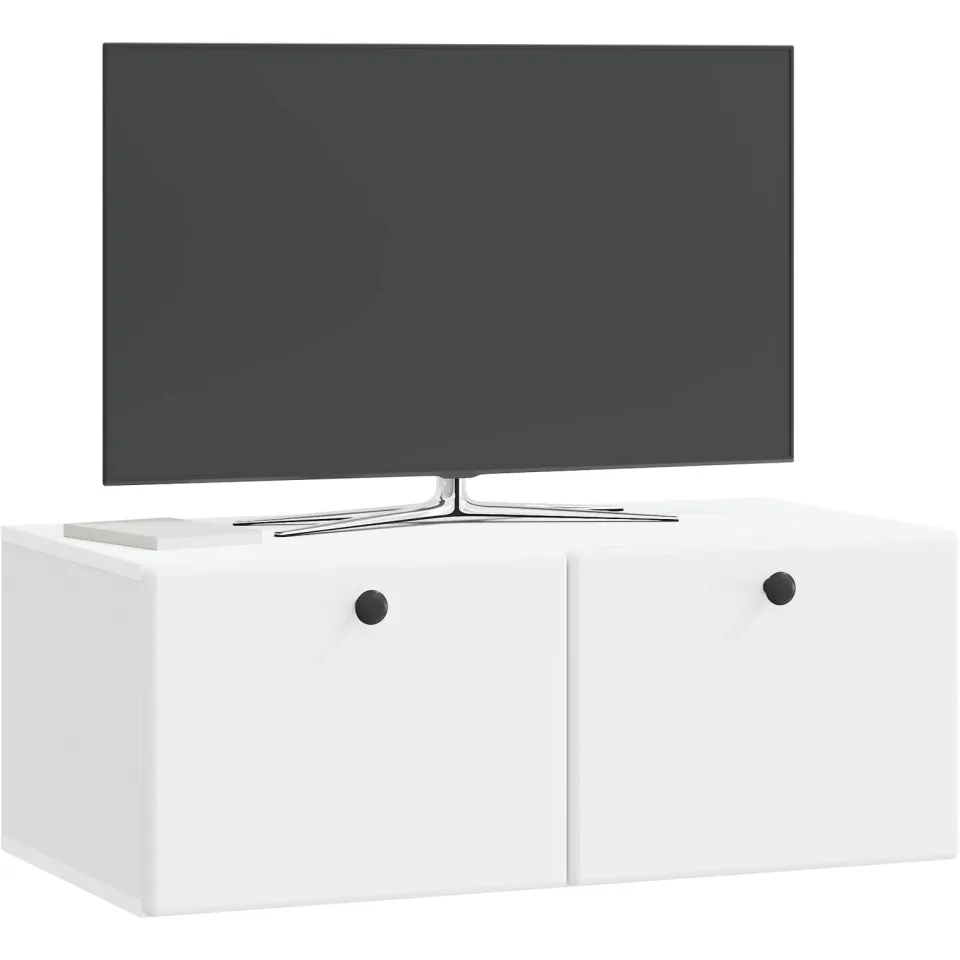 vidaXL Wandbeugel TV-kast 78,5 x 41 x 30 cm Wit Bewerkt hout