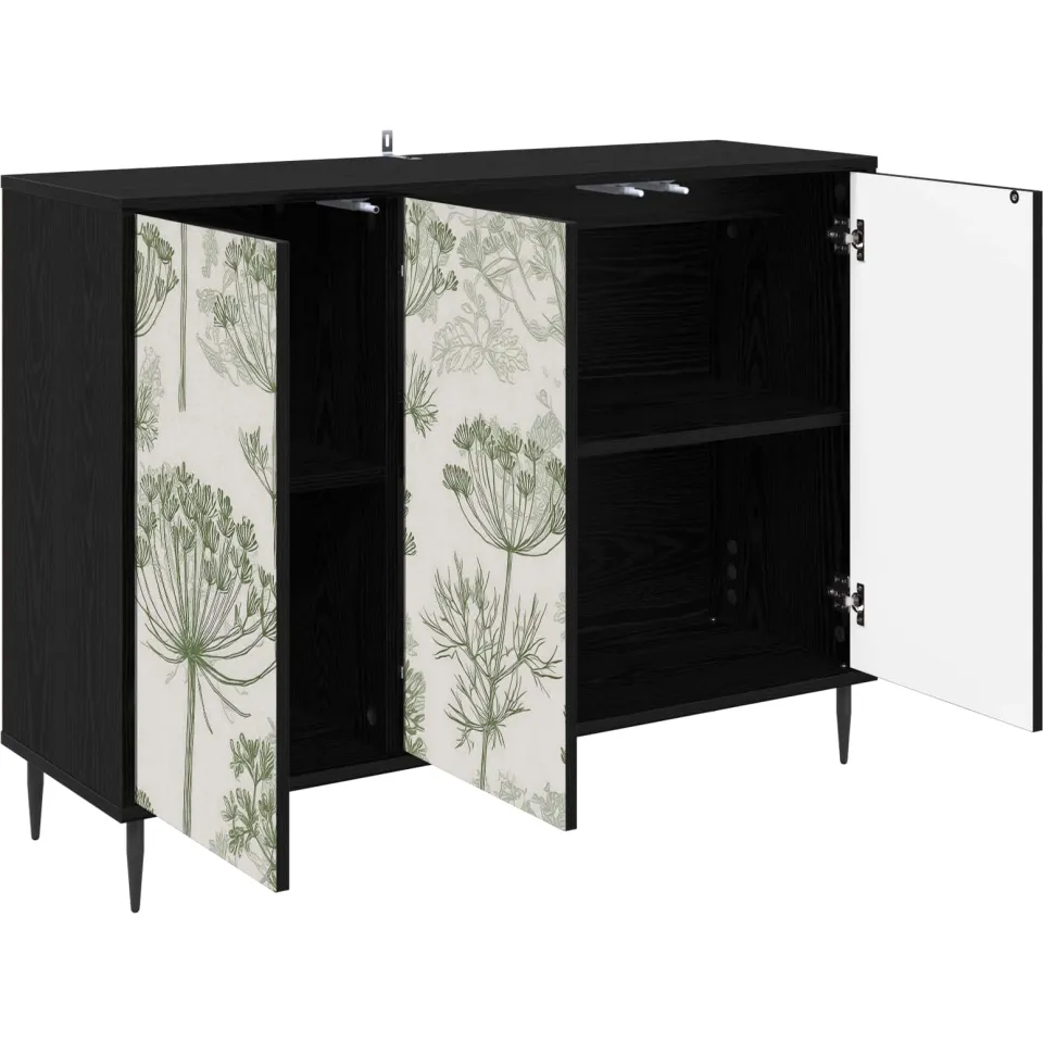 vidaXL Dressoir GOTHA Zwart eiken 102 x 33 x 76 cm Bewerkt hout
