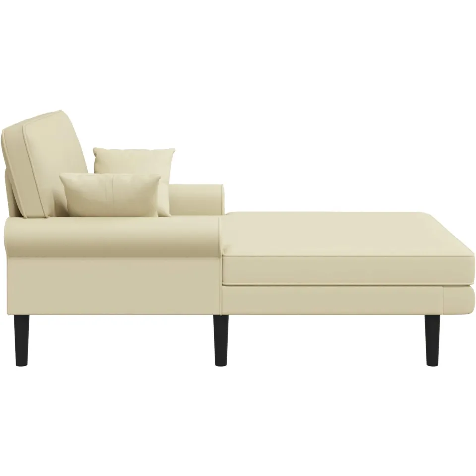 vidaXL Chaise longue Crèmekleurig Kunstleer, foto 4