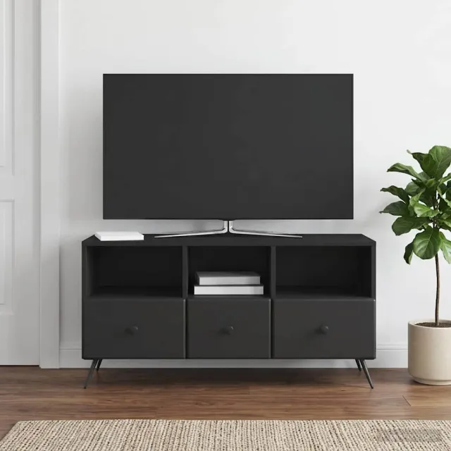 vidaXL TV-kast met lade Zwart 102 x 34,5 x 50 cm Bewerkt hout, foto 2