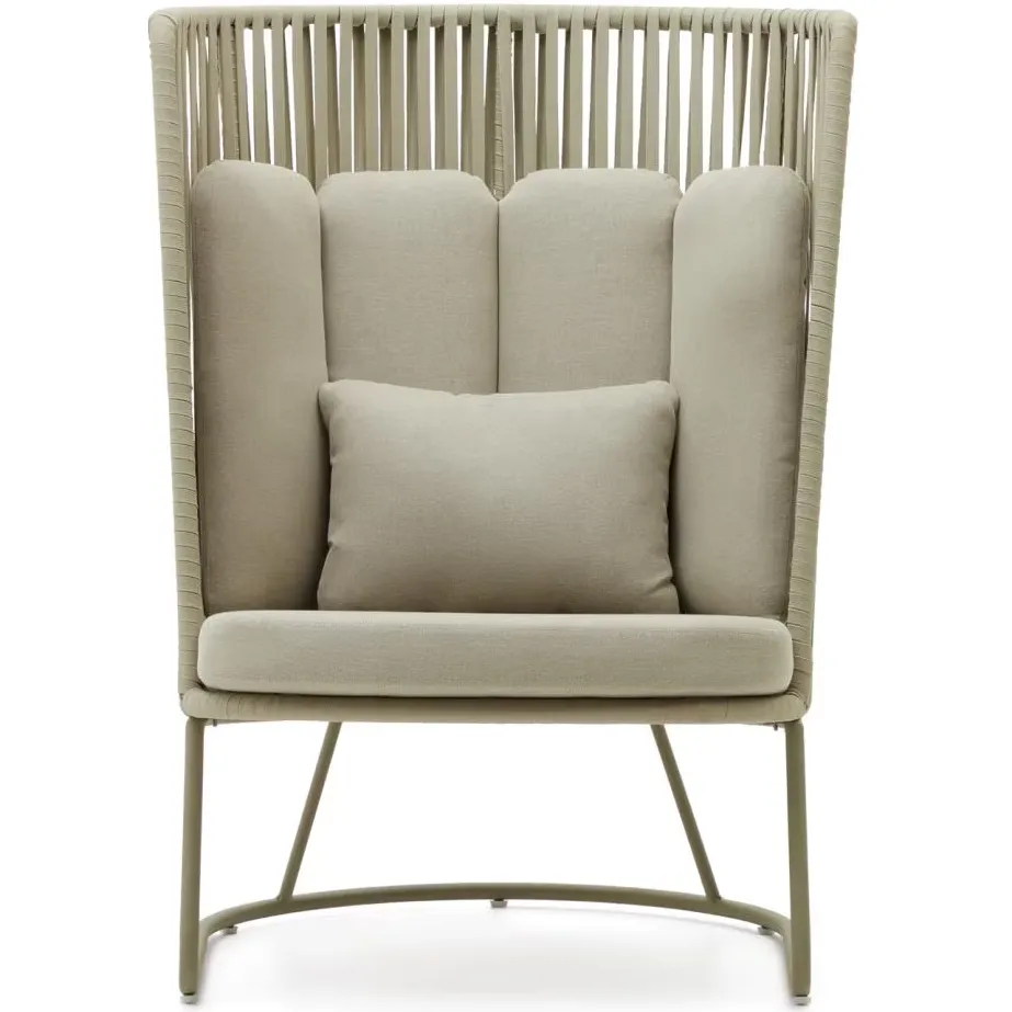 Kave Home Saconca fauteuil met hoge rug groen, foto 4