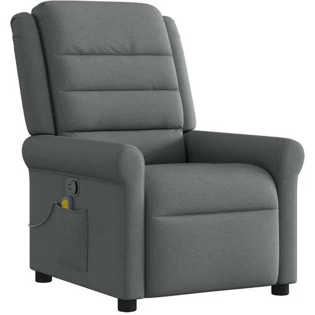 vidaXL Massagestoel - Donkergrijze - Stof Donkergrijs