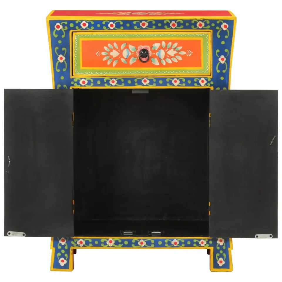 vidaXL Dressoir handgeschilderd 54x30x74 cm massief mangohout meerkleurig, foto 3