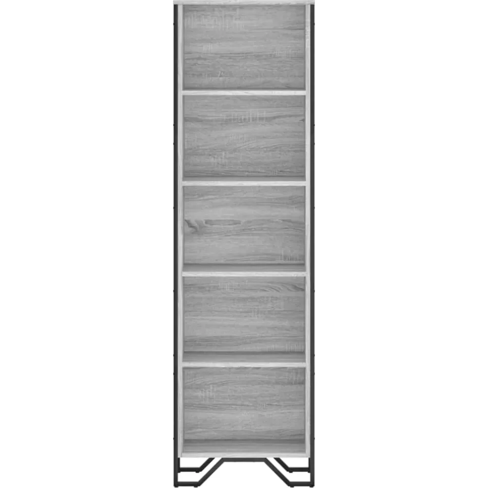 vidaXL Boekenkast 50x31x169 cm bewerkt hout grijs sonoma eikenkleurig, foto 4