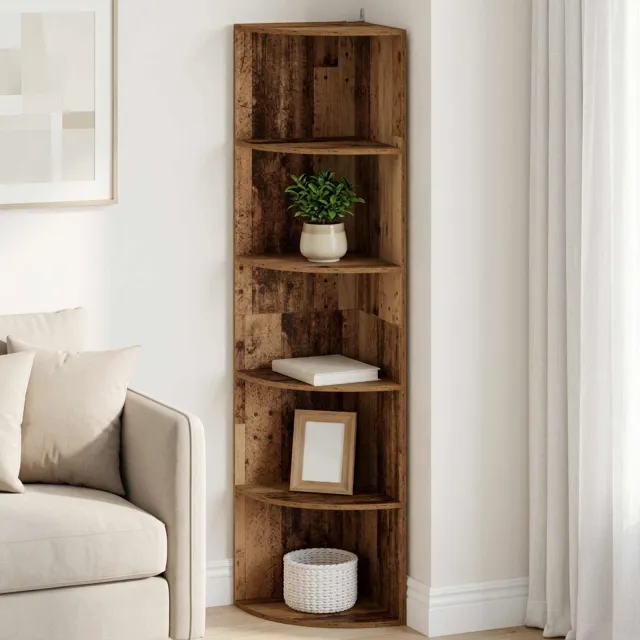 vidaXL Hoekplank 5-laags 41,5 x 41,5 x 178 cm Bewerkt hout Oud hout bruin