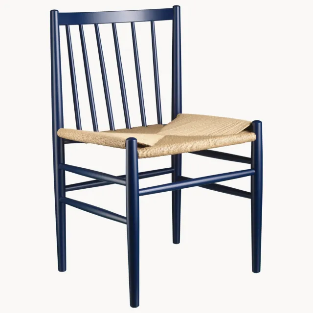 FDB Møbler Houten stoel Beige, Blauw