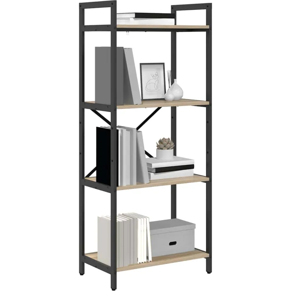 vidaXL Boekenkast 4-laags 56 x 34 x 133,5 cm Bewerkt hout Sonoma Eiken Bruin