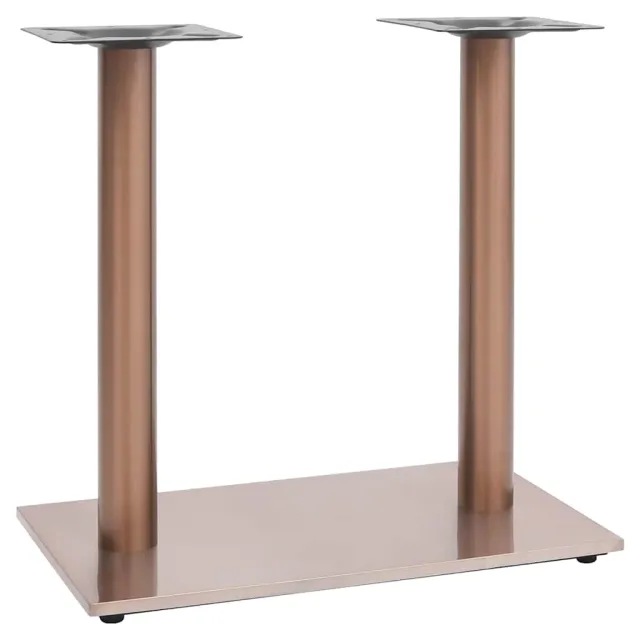 vidaXL Bistrotafelpoot 70x40x72 cm roestvrij staal messingkleurig Bruin