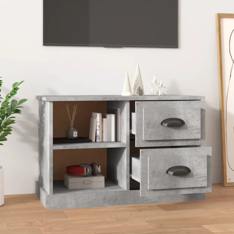 vidaXL Tv-meubel 73x35,5x47,5 cm bewerkt hout betongrijs grijs, foto 3
