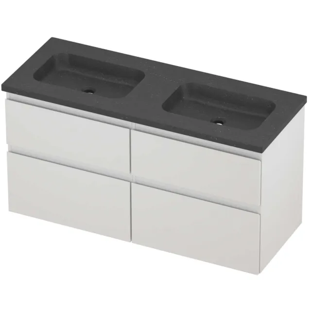 Proline Rollo Badmeubelset Hardsteen Elegant 4 Laden 120x46x62 cm Blue Stone Glans Wit