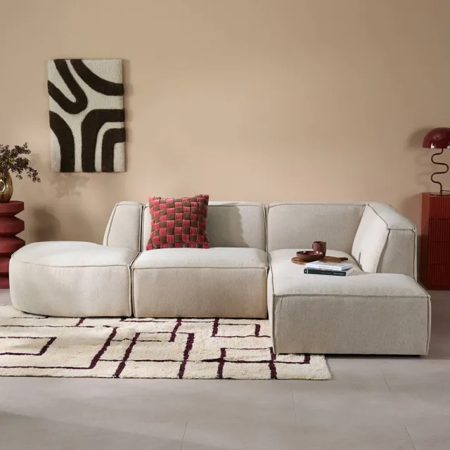 NOUS Living hoekbank Newton met ronde hoek - beige, foto 2